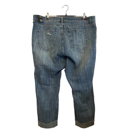 Kut From The Kloth High Rise Ankle Straight Leg Jeans Size 20W Blue Rips NWT - Picture 2 of 8